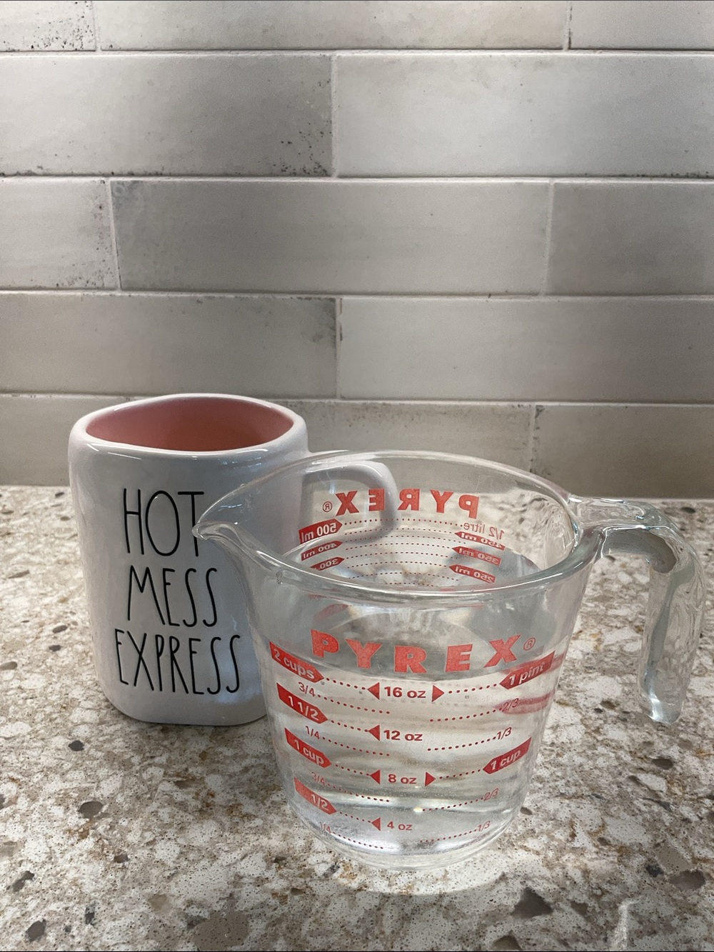 Rae Dunn Hot Mess Express Pink Interior Ceramic Mug - Picture 7 of 7